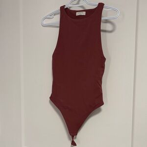 Babaton Dusty Rose High Neck Sleeveless Bodysuit